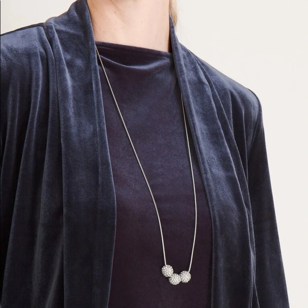 Chico’s Convertible Silvertone Fireball Necklace - Picture 9 of 11